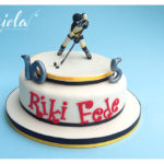 torta e topper compleanno - hockey