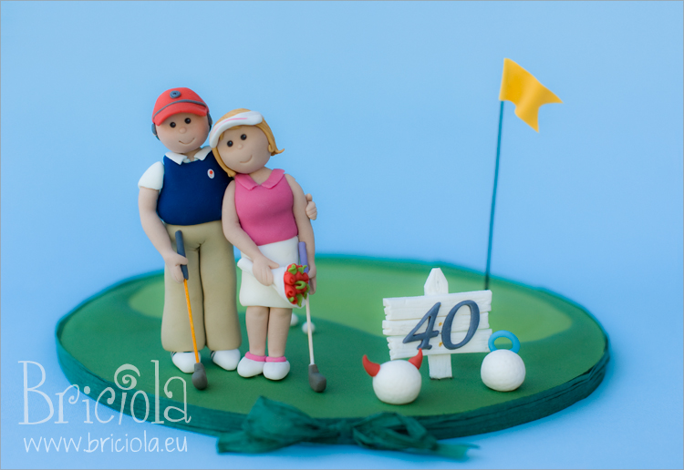 topper anniversario di matrimonio - golfisti